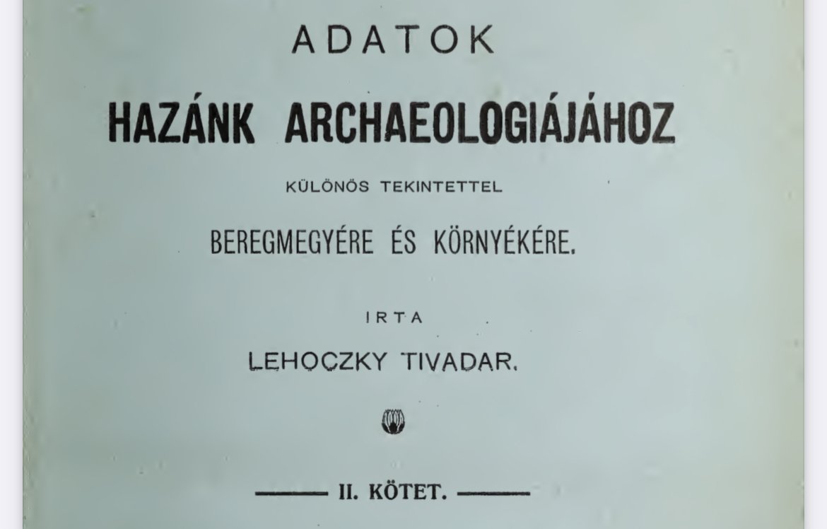 Археологические материалы Т. Легоцкого на венгерском языке 1912 год