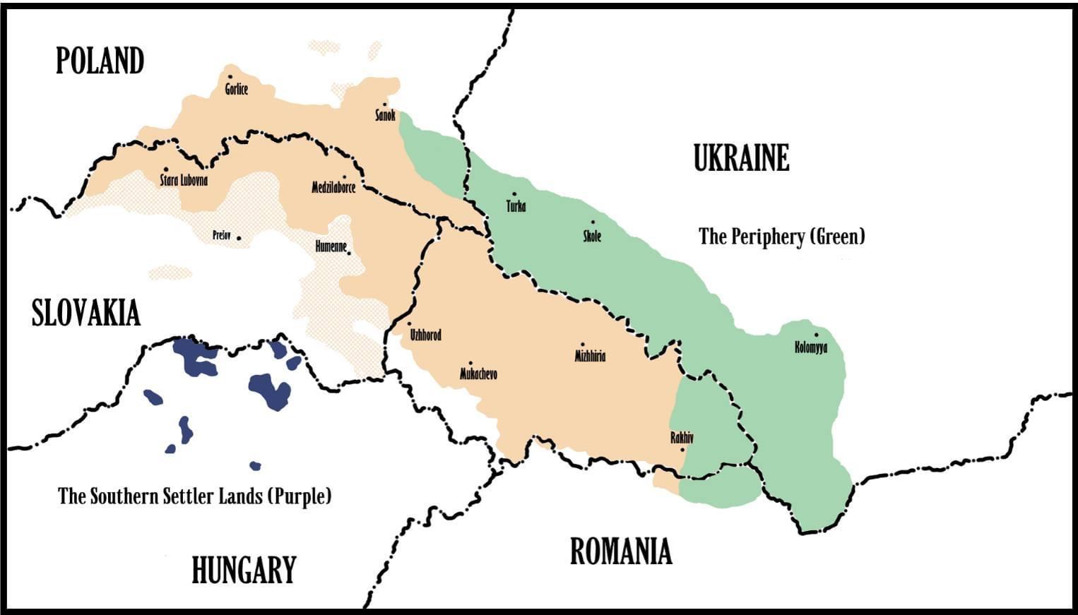 Карта национальностей Карпатской Руси, как она определена в Новорусинском десятилетии. Это является ответом на различные кривотолки о том, кто такой Русин…